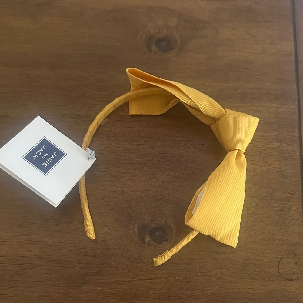 Janie and Jack Girls Yellow Fabric Bow Headband